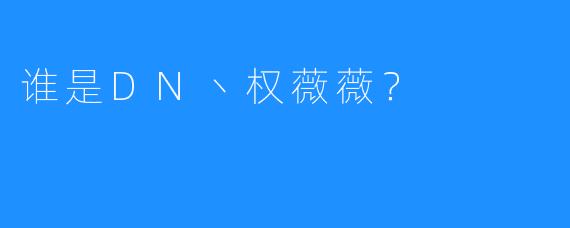 谁是DN丶权薇薇?