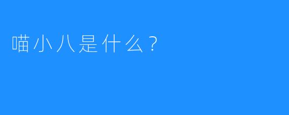 喵小八是什么？