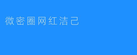 微密圈网红洁己