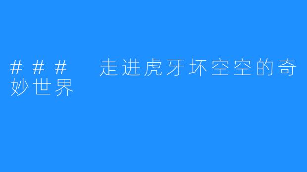 ### 走进虎牙坏空空的奇妙世界