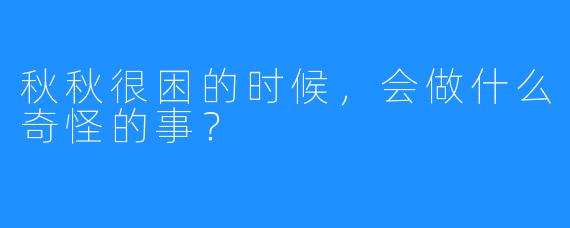 秋秋很困的时候，会做什么奇怪的事？